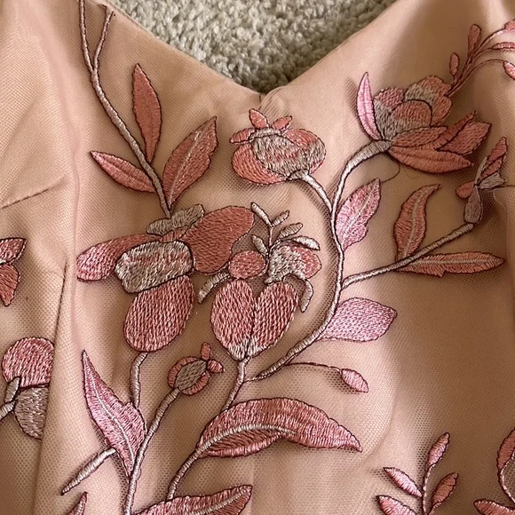 Two Sisters. Small size 4. Blush embroidered Mini dress - Picture 5 of 6